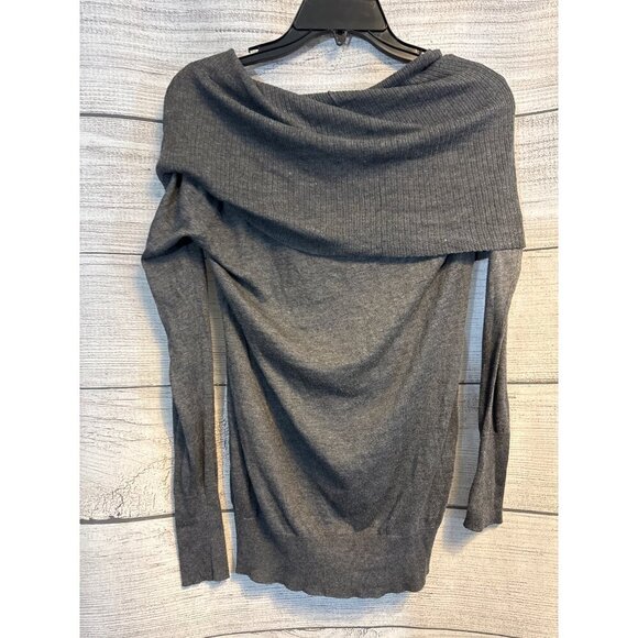 Halogen Gray Off-Shoulder Cowl Neck Sweater M - Picture 3 of 3